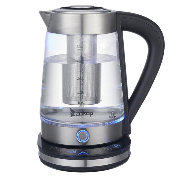 Blue Glass Electric Kettle with Filter_3