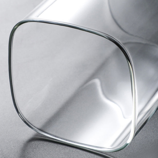 Square Transparent Glass Storage Jar With Spoon_2